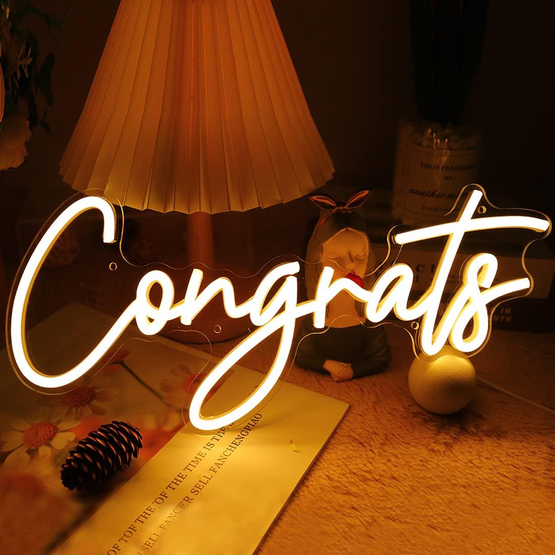 Lighting Decor Wedding - Panneau néon « Félicitations » avec