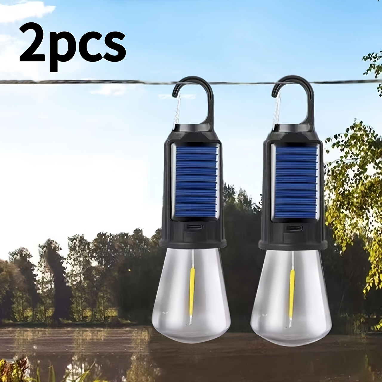 String Light Outdoor - Lanterne de camping vintage solaire et