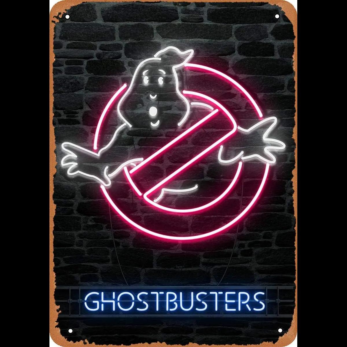 Lighting Decoration Ideas For Home - Panneau en métal vintage Ghostbusters Neon
