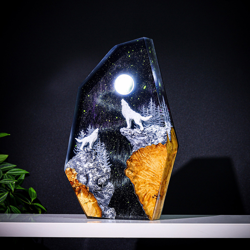 Lighting Decor Wedding - Lampe de Table en Résine Figurine