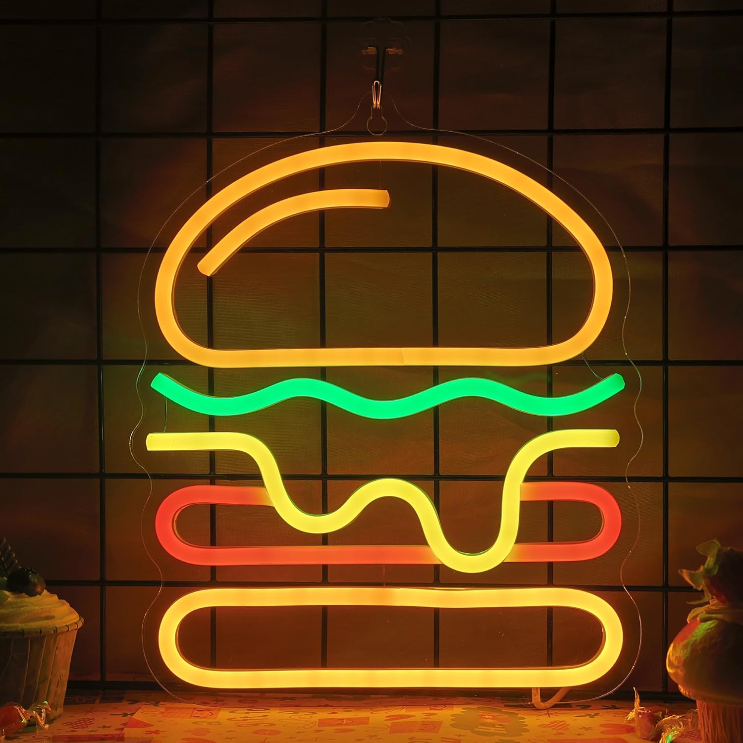 Lighting Decoration Ideas For Home - Enseigne au néon pour hamburger avec