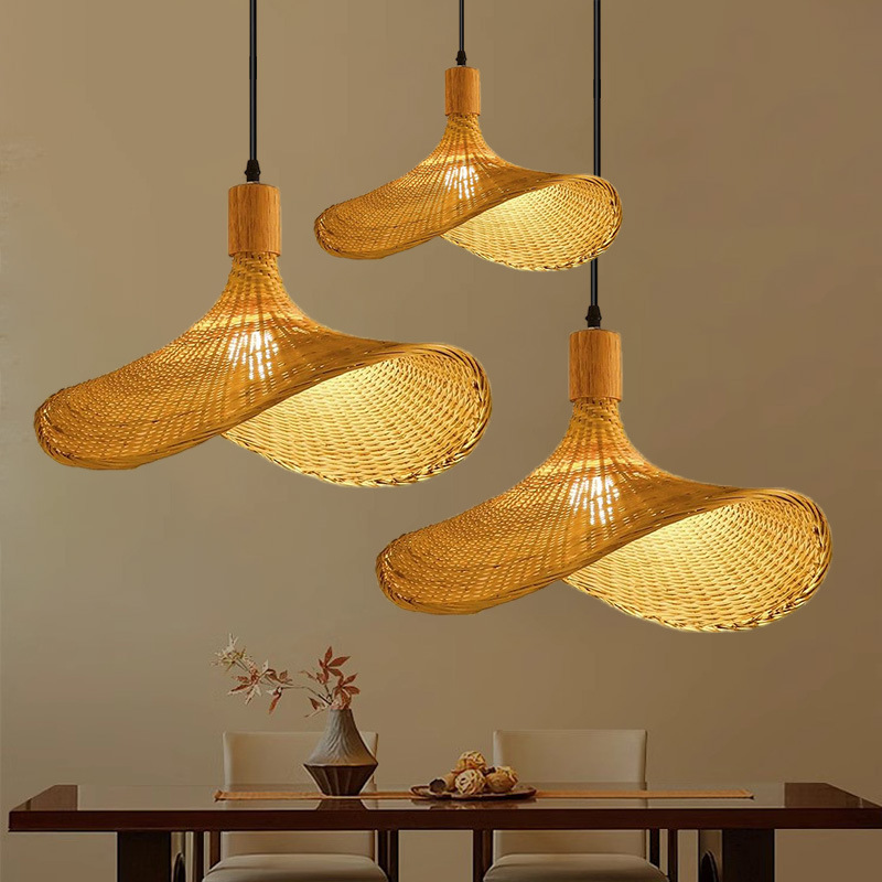 Lighting Decor Rentals - Nouvelle lampe suspendue en bambou tressé