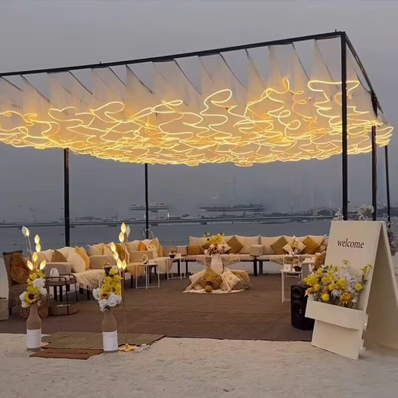 Outdoor Lighting Wedding Decor - Décoration de plafond de mariage, rideau