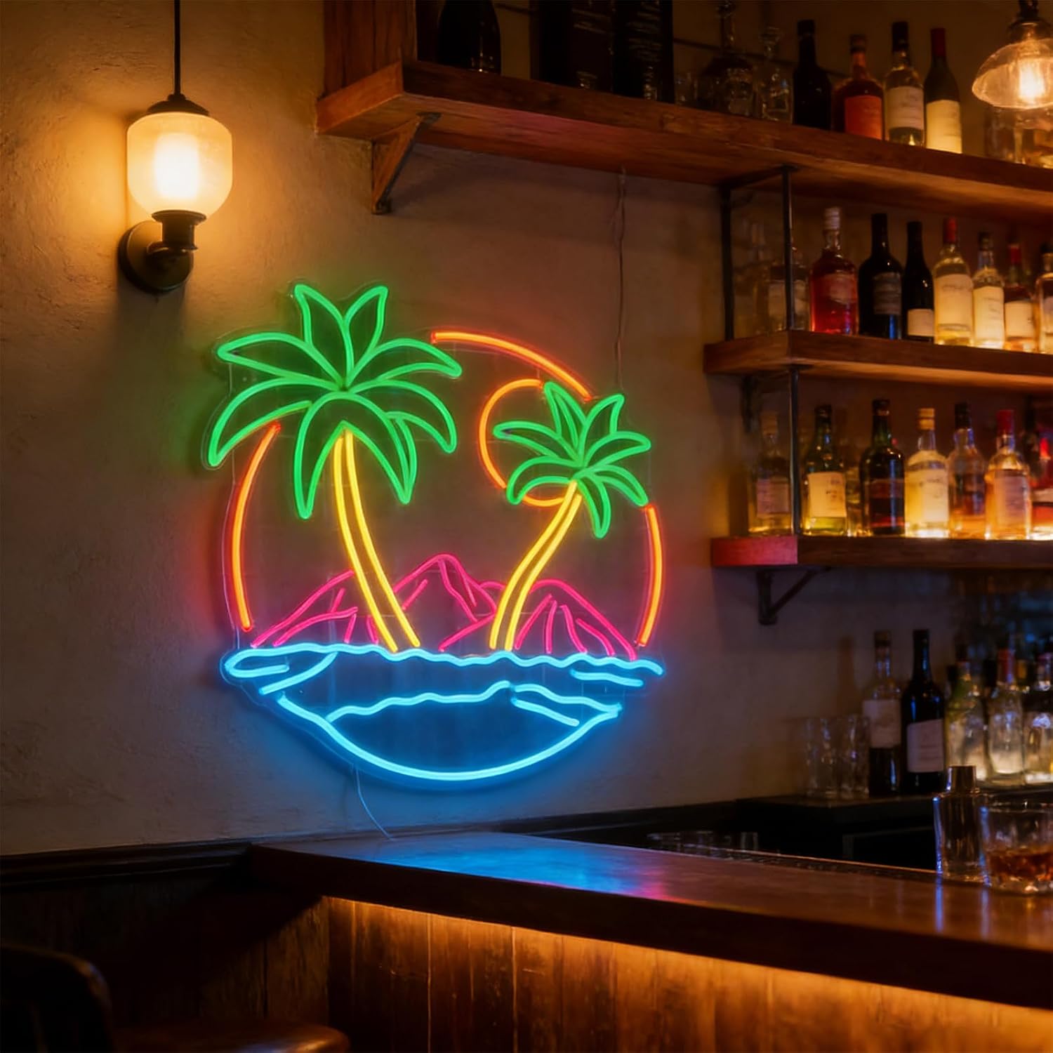 Enseigne néon LED Palmier Trop - Lighting Decor Rentals avis et prix