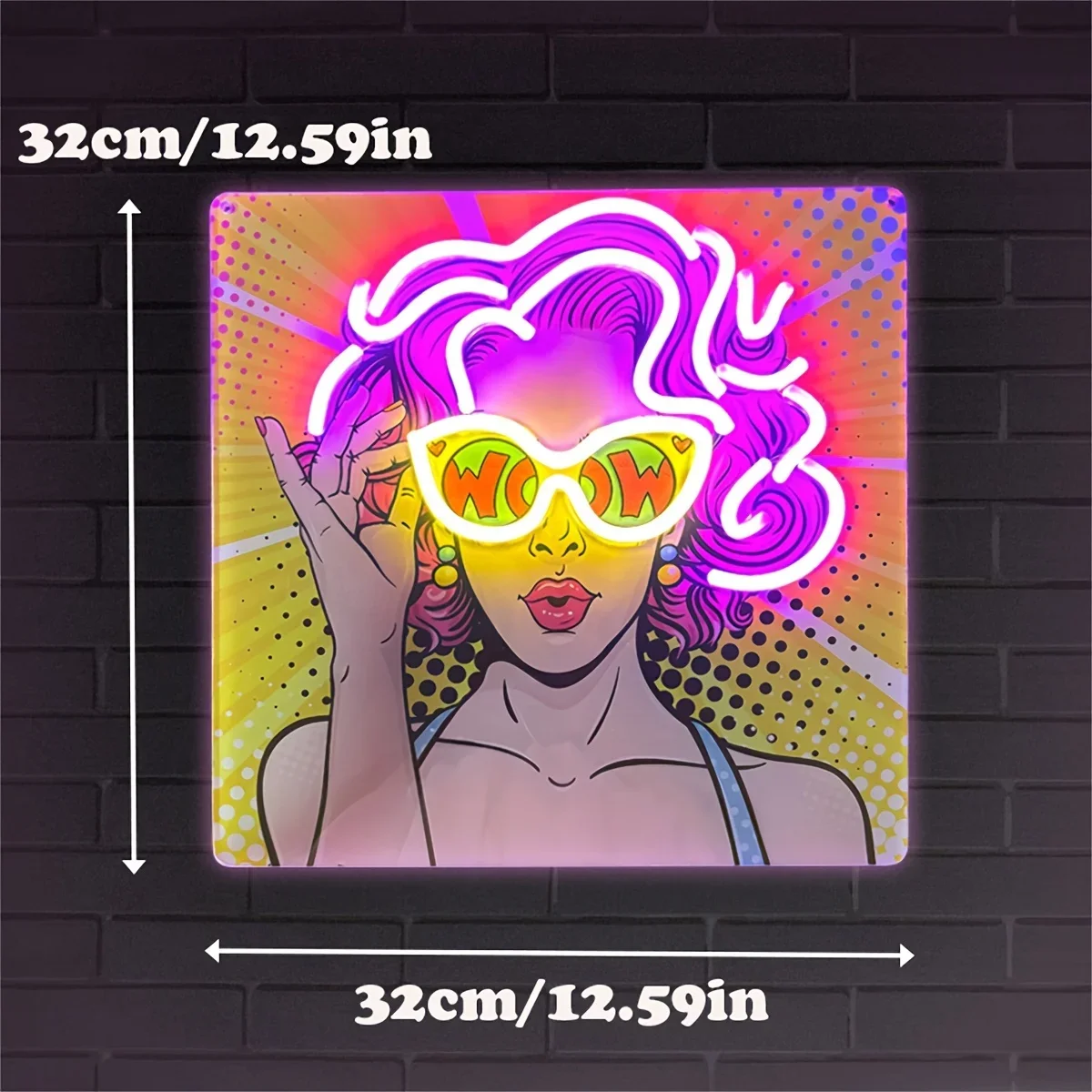 Wow Lady Pop Art LED enseigne  - Outdoor Lighting Decor Wow avis et prix