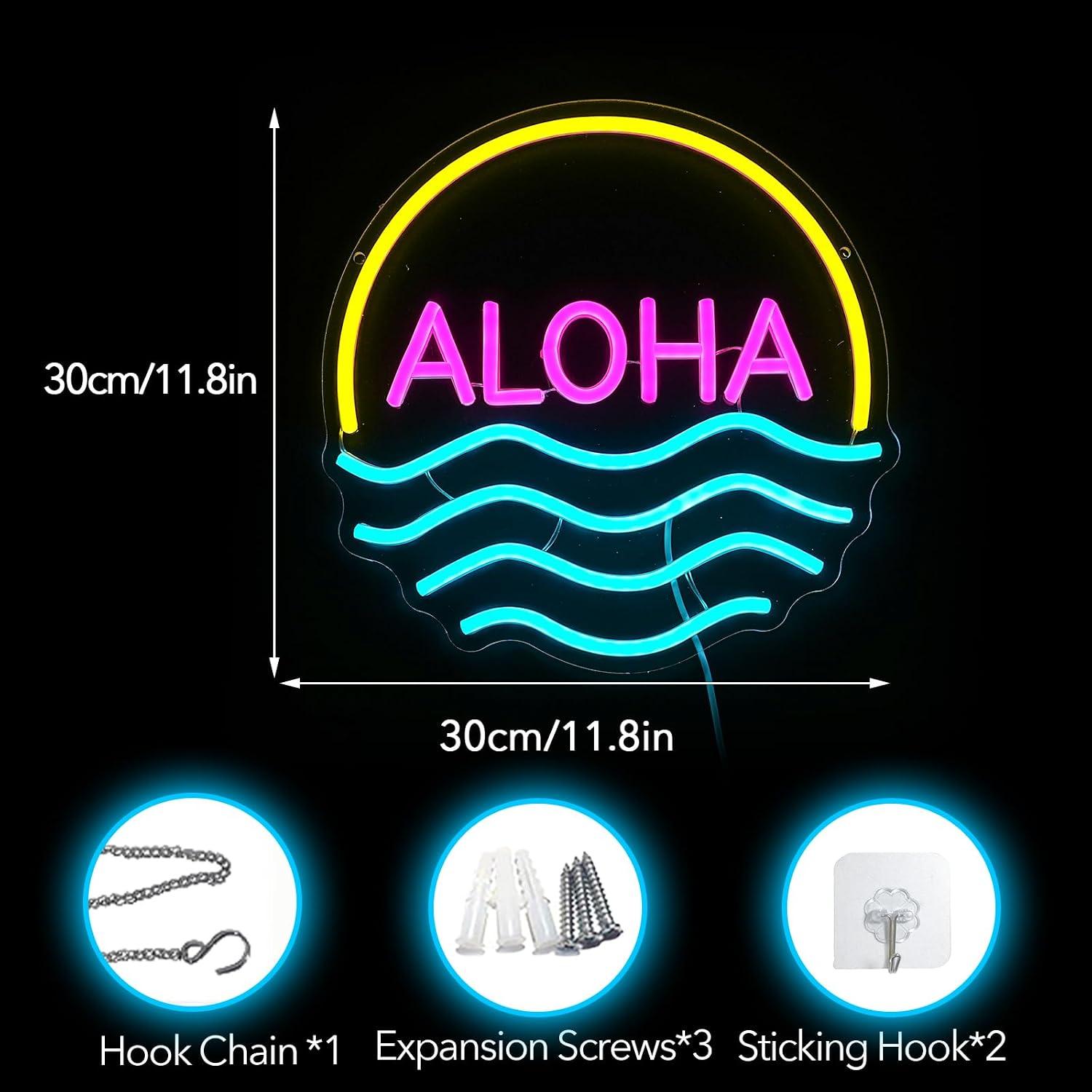 Enseigne néon Aloha Sunset Wav - Lighting Decor Rentals avis et prix