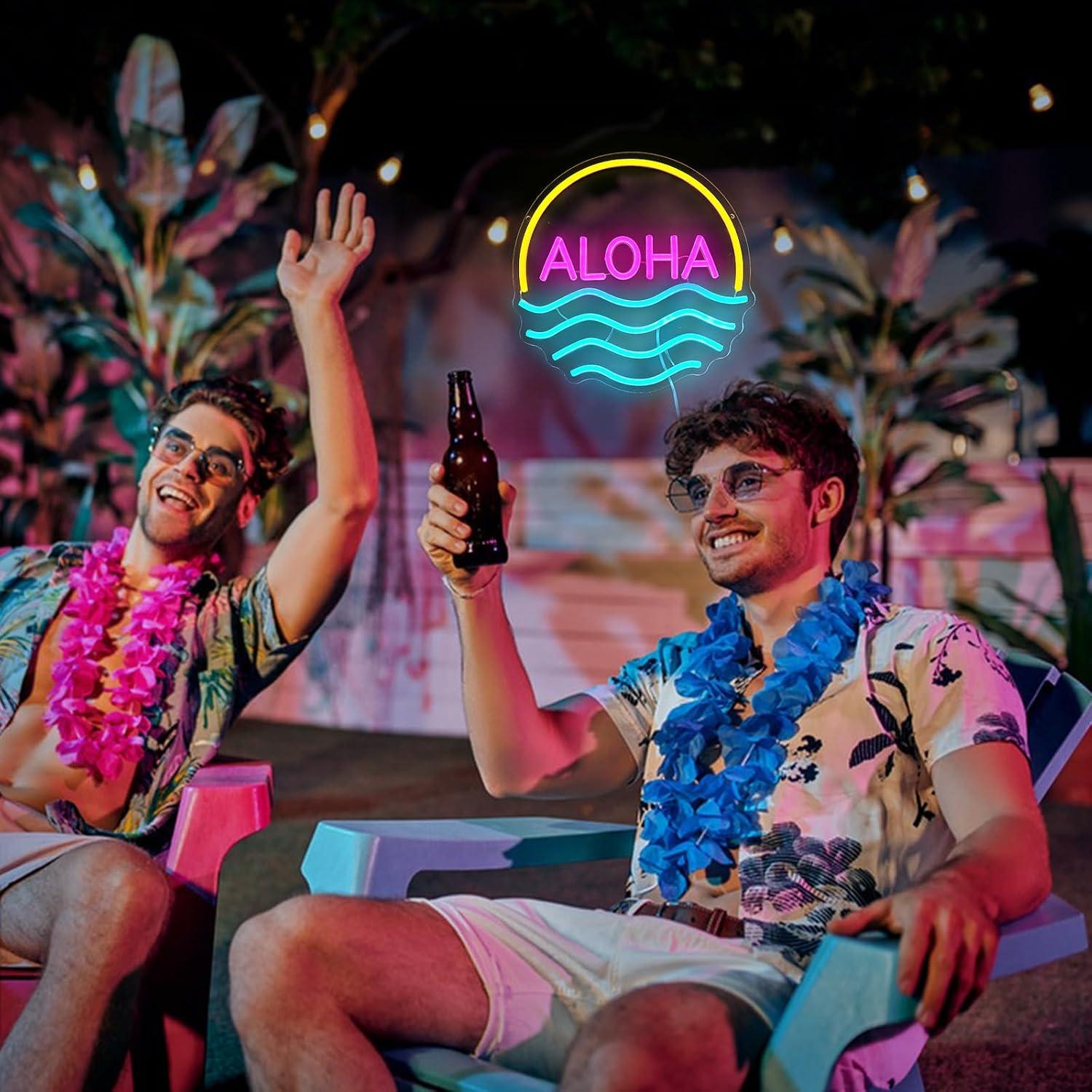 Enseigne néon Aloha Sunset Wav - Lighting Decor Rentals avis et prix
