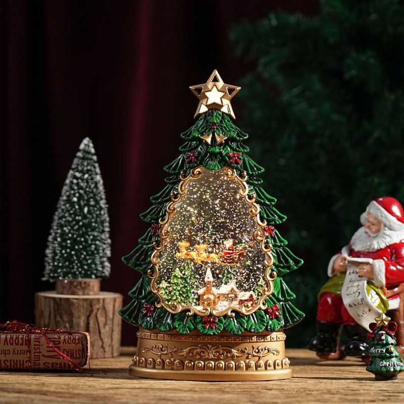 Boîte à musique globe à neige  - Home Decor Lighting Tree avis et prix