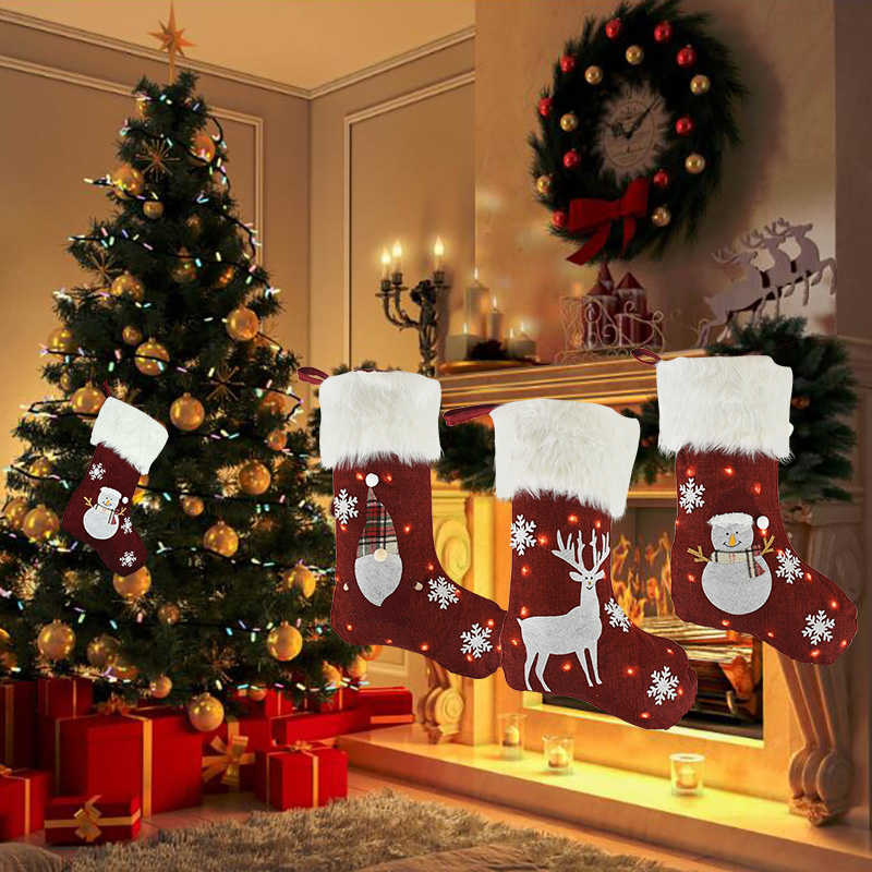 Chaussettes de noël avec lumiè - Home Decor Lighting Tree avis et prix