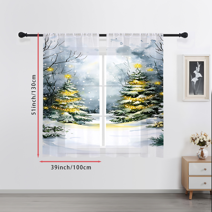 2 rideaux transparents à impri - Home Decor Lighting Tree avis et prix