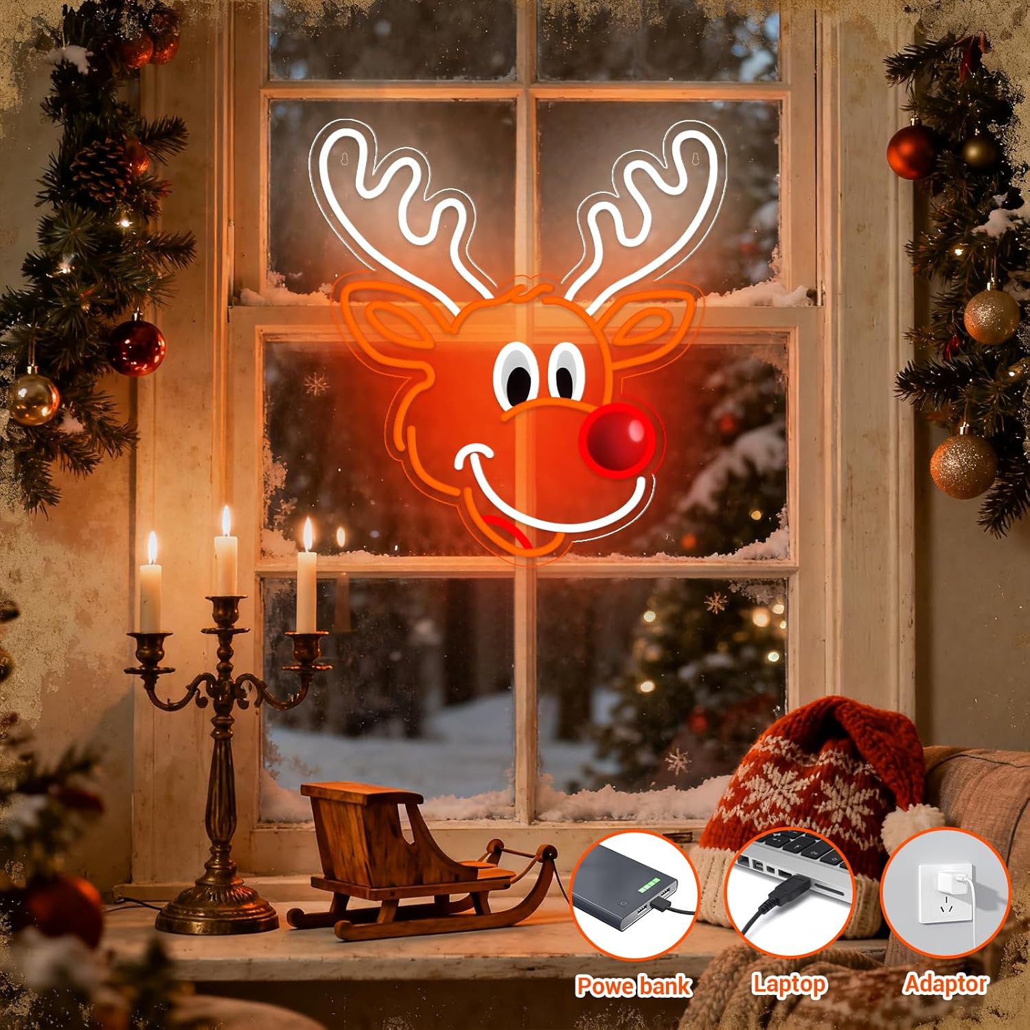 Enseigne au néon de renne de n - Lighting Decoration Ideas For Home avis et prix