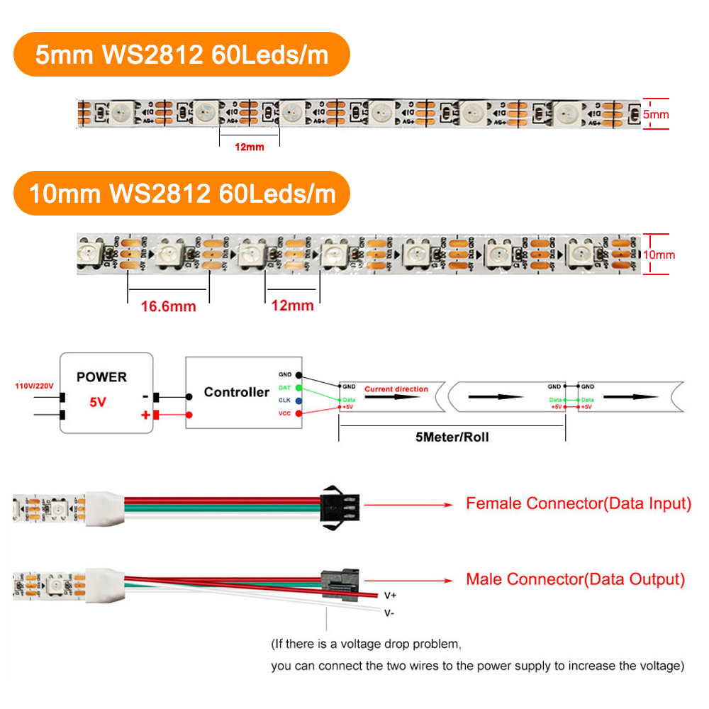 Bande LED intelligente WS2812, - Decor Lighting Address avis et prix